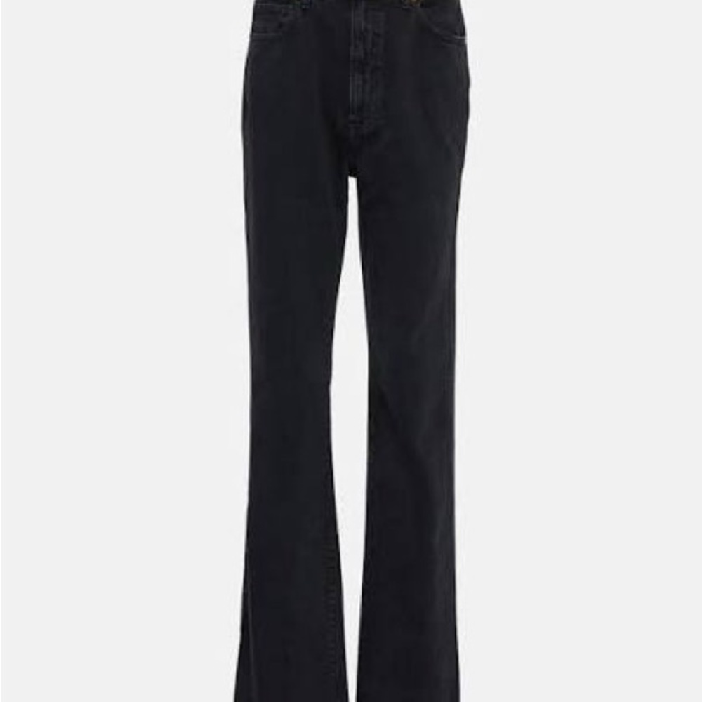KHAITE High-Rise Black Flared Jeans